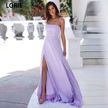 LORIE – Robe De Soirée De forme trapèze, en Satin, élégante, avec bretelles Spaghetti, fente latérale, fermeture éclair, modèle 2021  (2)