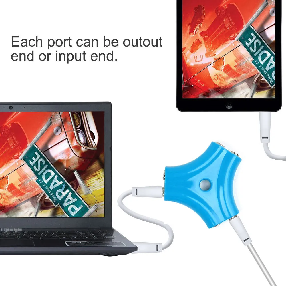 Aux разветвитель для наушников адаптер преобразователь аудиокабеля 1 штекер на 5