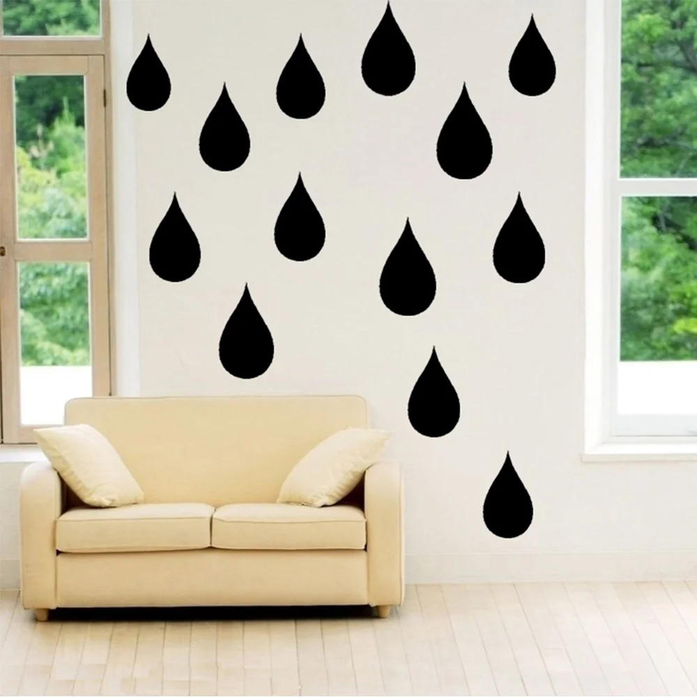 

New Little Raindrop Wall Sticker Wall Decal, Removable DIY home decoration art Wall decors 4x7cm 39pcs