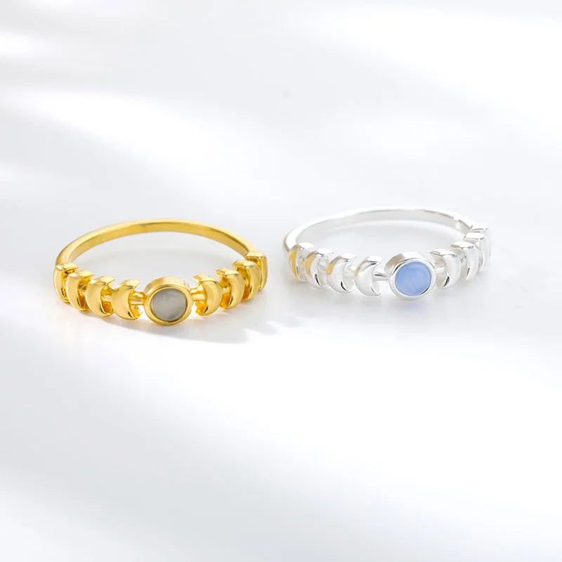

Vintage Moon Sun Rings For Women Opal Wedding Ring Aesthetic Engagement Party Rings Female Jewelry Anillos