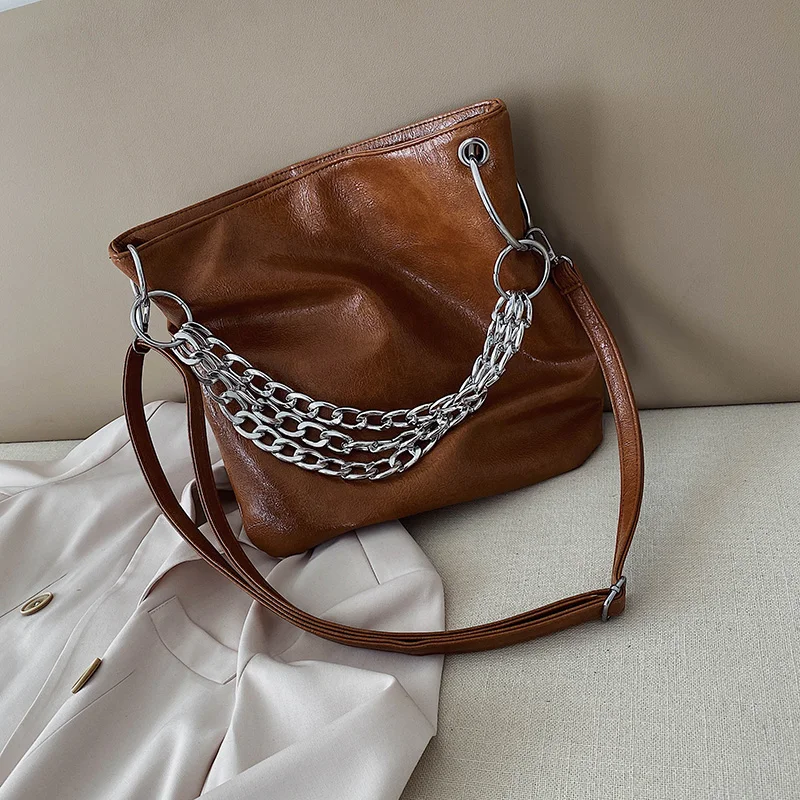 Женская сумка через плечо Роскошная большая из мягкой кожи женская