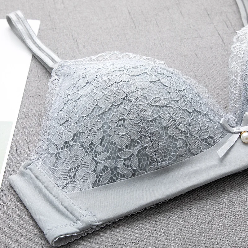 

SVOKOR Women Bow Braletter Bra Sexy Lace Wireless Lingerie Bra Push Up Thin Seamless Underwear