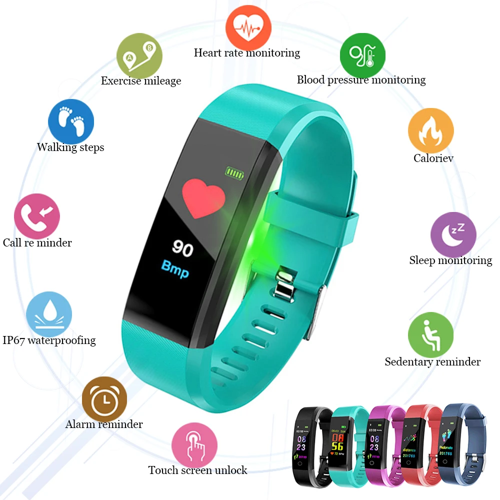 ID115 Plus смарт браслет спортивные Bluetooth браслеты пульсометр часы водонепроницаемый