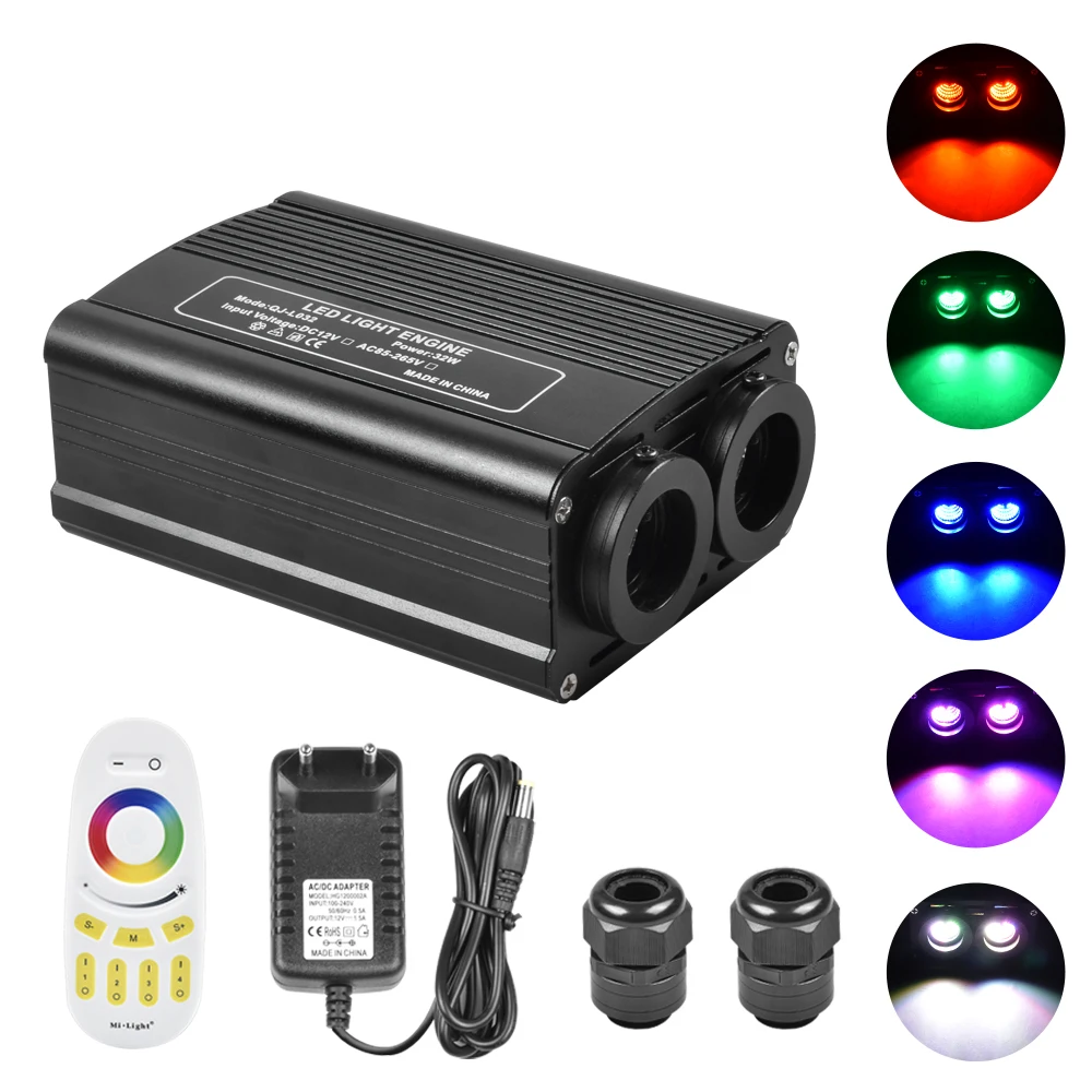 

32W Double head RGBW fiber optic light engine +2.4G Milight Remote Controller