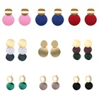 Женские серьги-подвески, золотистые круглые серьги-подвески в стиле панк, металлические серьги, модные украшения для ушей