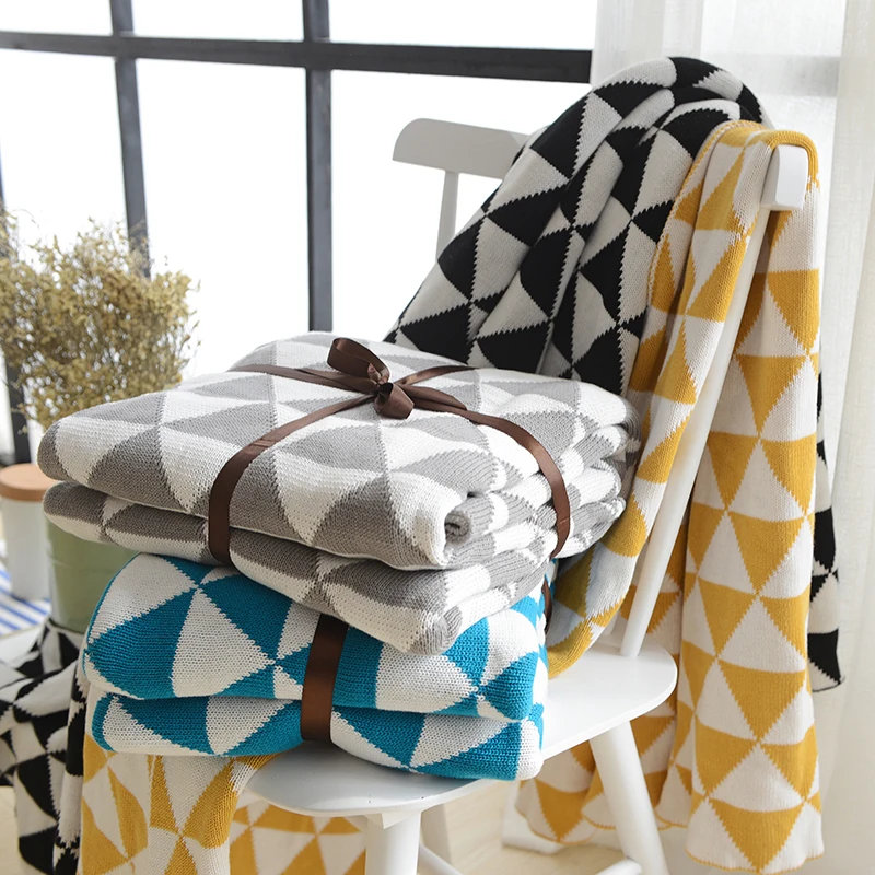 Вязаное Двухслойное одеяло Simanfei из чистого хлопка и шерсти мягкое тонкое офисное