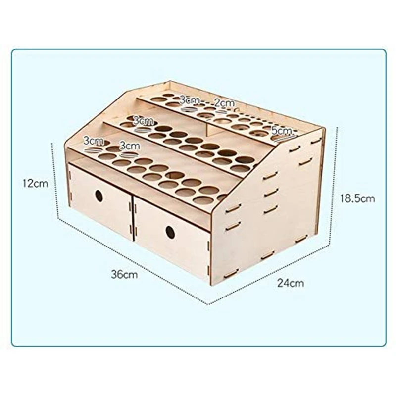 Wooden Paint Rack Stand Pigment Ink Bottle Tool Storage with Cabinet Holder Organizer | Канцтовары для офиса и дома