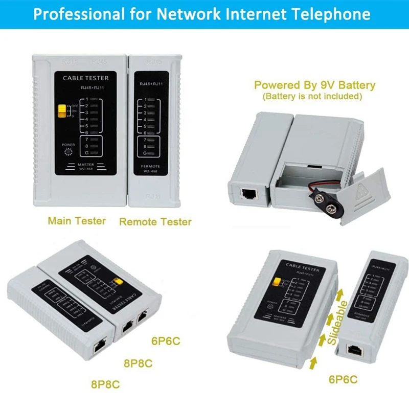 

Network Tool Set, Cable Tester Repair Tool Wire Stripping Knife, Coaxial Crimping Tool Crimping, Wire Stripping Pliers