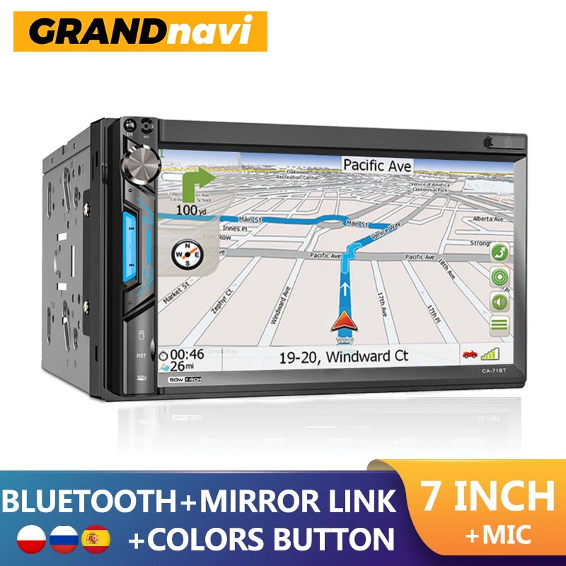 $54.10 GRANDnavi 2din Android Car Radio GPS Multimedia Video Player Navigation 2din Touch Screen Autoradio 7” For Toyota Nissan Hyundai
