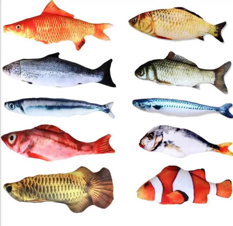 

Cat Toy Plush Creative 3D Fish Shape Cat Toy Interactive Fish Catnip Toy Stress Relief Cat Toy Nail Polish Pet Durable Cat Play