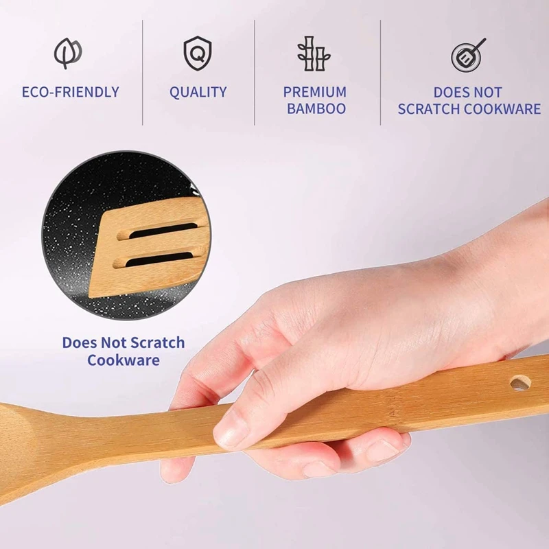 Набор бамбуковых кухонных принадлежностей-ложки для приготовления пищи 6 шт.