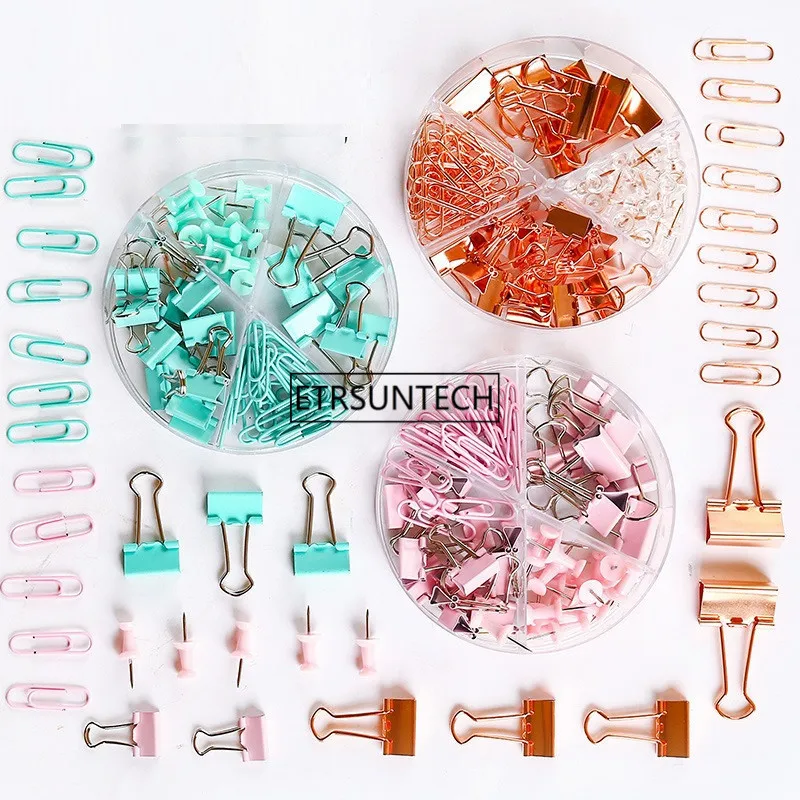 

50 комплектов в упаковке, розовое золото, Офисная комбинация, штифт, бумажный зажим, держатель билета, настольный гаджет, металлический много...