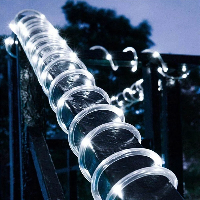 

100 LEDs Solar String Light Waterproof Rope Tube Lights Outdoor Garden Tree Lamp Cool White