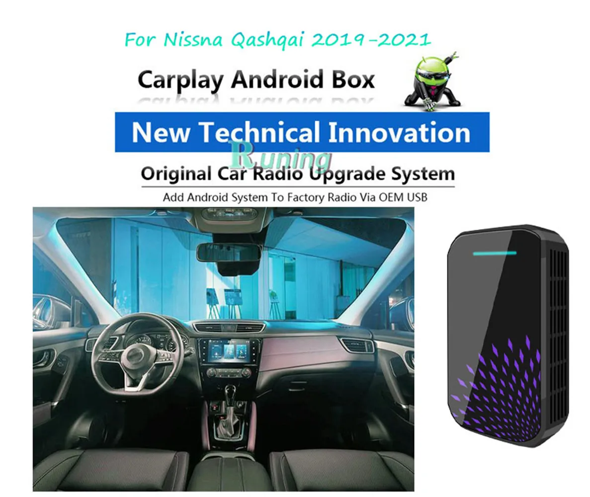 

Upgrade Car Radio Android Stereo USB Carplay Box For Nissna Qashqai 2019-2021 Car Multimedia Player GPS Navigation Plug and Play