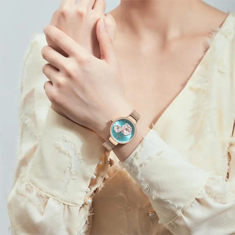 Часы наручные NAVIFORCE женские кварцевые роскошные повседневные модные с сетчатым