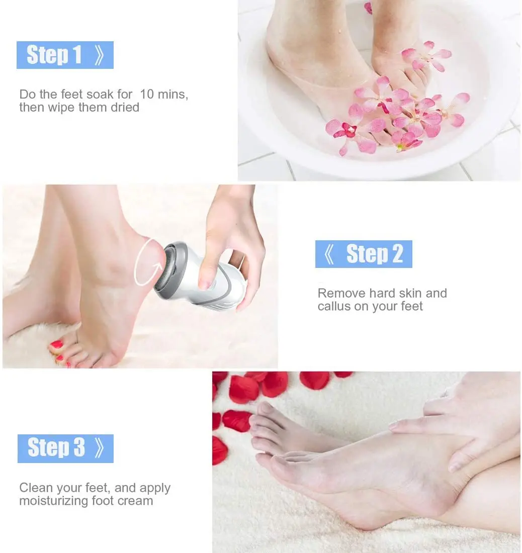 Portable Electric Vacuum Adsorption Foot Grinder Electronic Foot File Pedicure Tools Callus Remover Feet Care Sander images - 6
