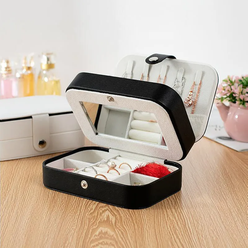 Girls Travel Essential Makeup Jewelry Storage Box Ring Necklace Earring Pouch Bracelet Watch Cosmetics Lipstick Organizer Suppl