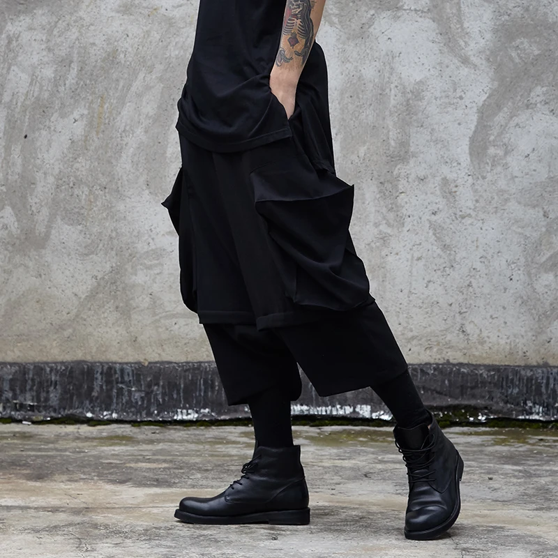 Брюки мужские с девятью разрезами стильные свободные штаны в Ямамото широкими