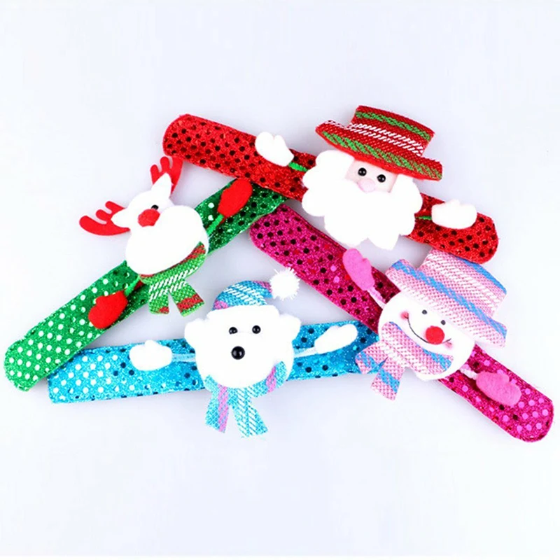 

'The Best' 2pcs LED Light Glow Christmas Dazzling Toy Xmas Slap Circle Bracelet Wrist Band 889
