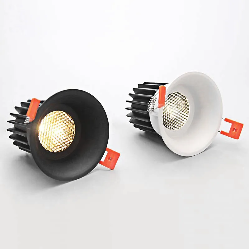 Luces LED empotradas de techo, lámpara redonda regulable, COB, 9W12W15W, punto de pintura de fondo, iluminación interior, AC220V/110V