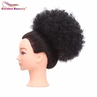 10 дюймов короткие кудрявые синтетические волосы шиньон Postiche шиньон с двумя пластиковые расчески, 