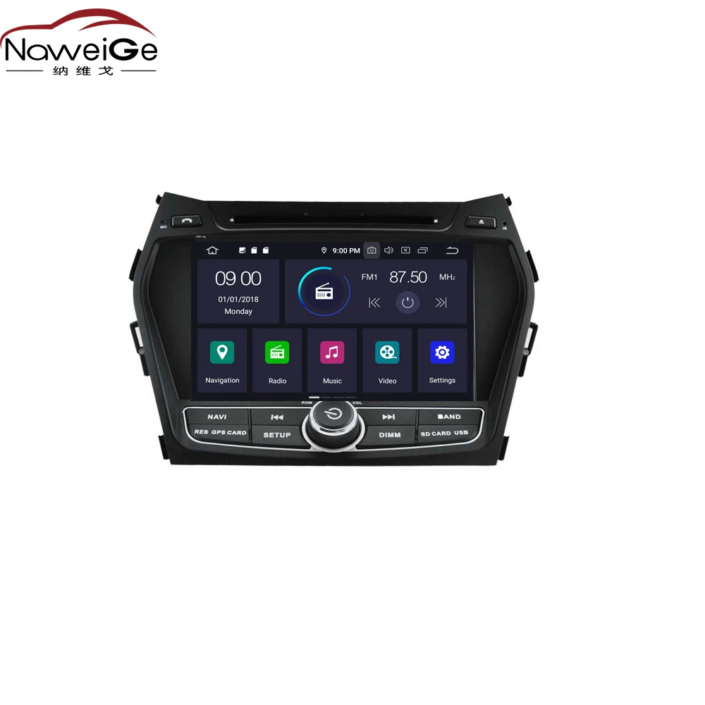 NaweiGe 8 дюймов Android Восьмиядерный 9 0 PX5 4 + 32 ГБ Автомобильный dvd для hyundai IX45/Santafe 2013