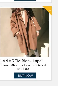 Женский длинный тренчкот LANMREM, свободная черная непродуваемая куртка большого размера в европейском стиле, модель WTH1201 высокого качества на осень и зиму