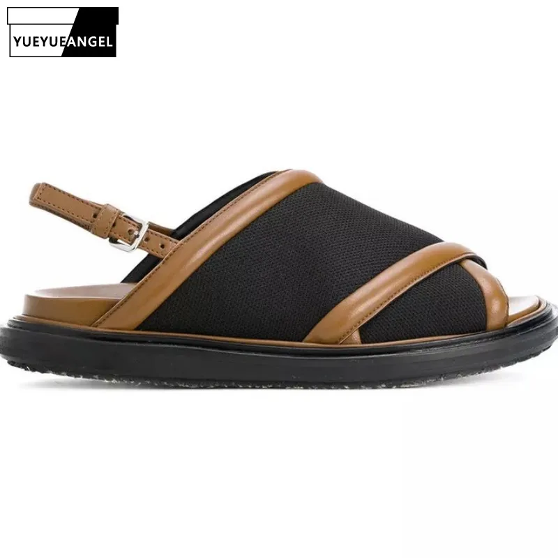 Сандалии женские на толстой подошве удобные босоножки-гладиаторы платформе с