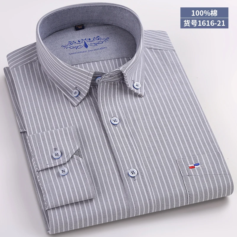 Men Shirt 21 Высококачественная Новая мужская рубашка с длинным рукавом из хлопка, Повседневная белая синяя приталенная рубашка Camisa, деловая классическая мужская одежда - Цвет: Men Shirt 21