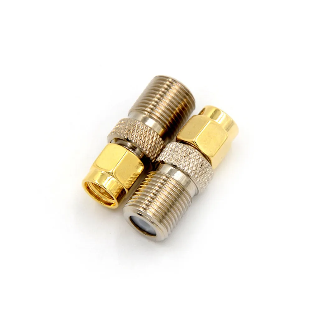 

1 Pcs Connector F Type Female Jack To SMA Male Plug Straight RF Coaxial Adapter Connector Gold Tone