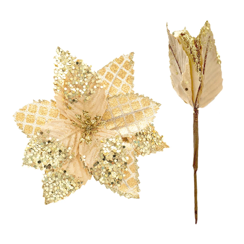 

Simulation Flower Artificial Flowers Floral Arrangement Accessories For Holiday Golden Beautiful Hotel Shopping Mall Decoration