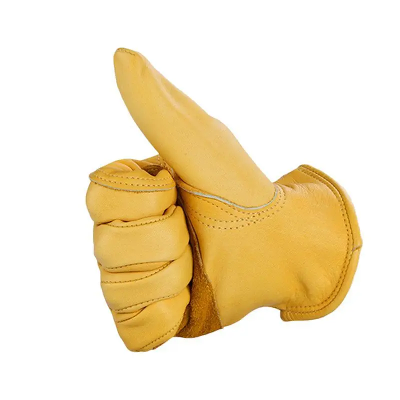 

Gardening Gloves Full Fingers Men Work Gloves Non-slip Wearable Durable and Flexible Cowhide Leather Outdoor Motorcycle Gloves