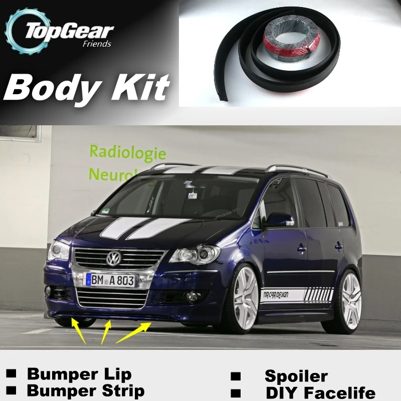 

Bumper Lip Deflector Lips For Volkswagen VW Touran Front Spoiler Skirt For Top Gear Fans Car View Tuning / Body Kit / Strip
