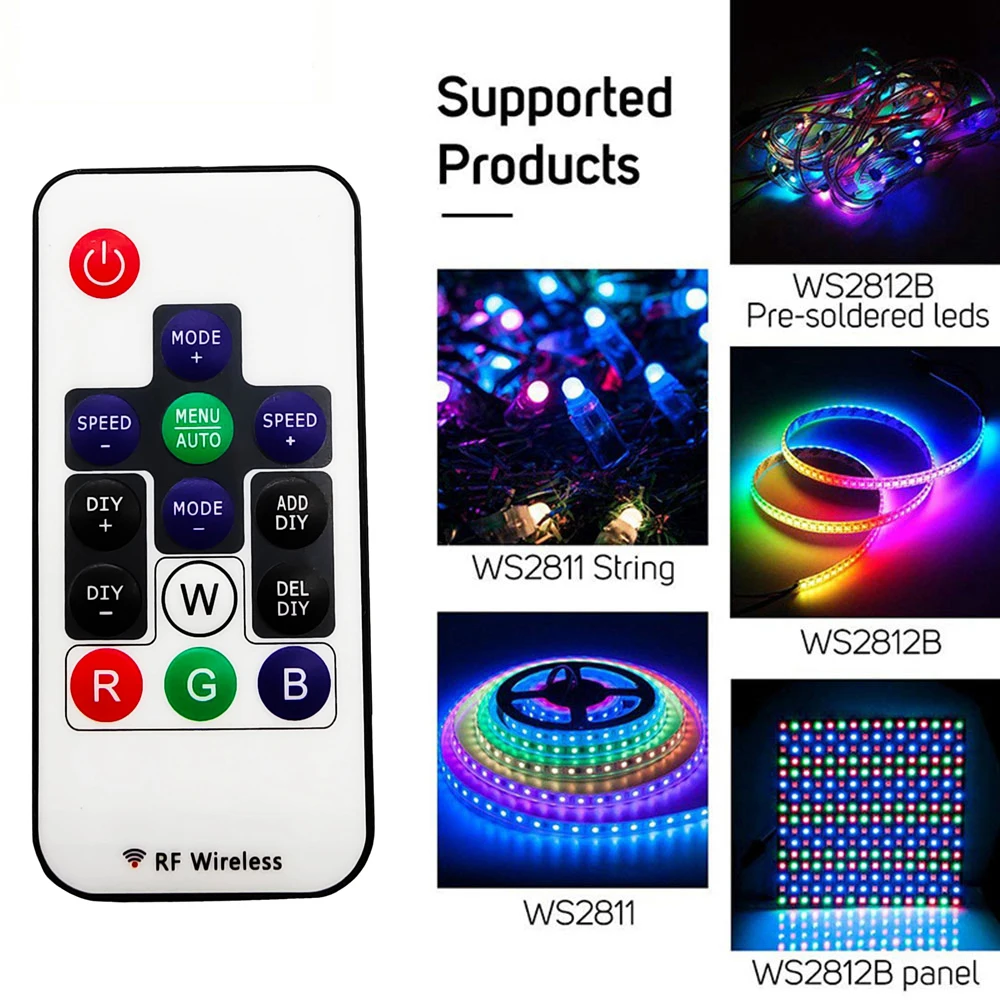 14 клавиш rgb пульт Беспроводной дистанционного Управление мини RF Led DC5V 24V Sp103E WS2812