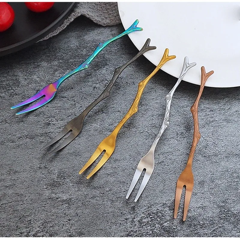 1 шт. креативные вилки и в форме ветвей из нержавеющей стали|Столовые сервизы| |