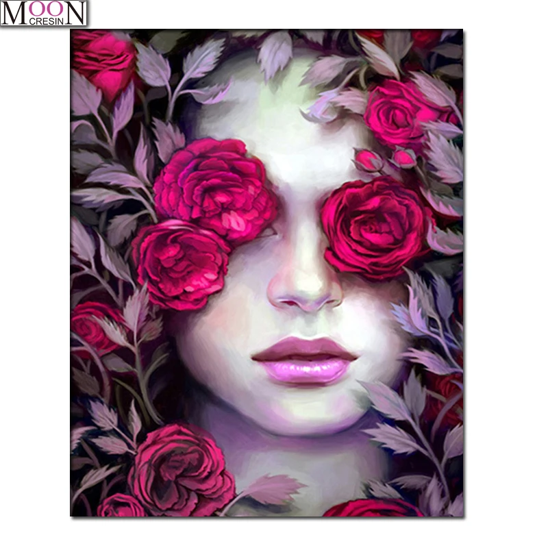 

Diamond Painting Flowers Beauty Red Rose Diamond Mosaic Full Square Round Diamond Embroidery Cross Stitch Rhinestones