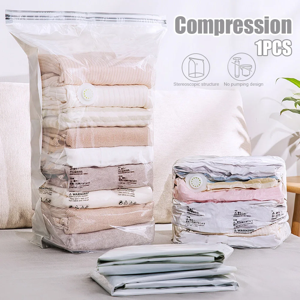 Vacuum Compression Bag Clothes Storage Vacuum Bag Space-saving Wardrobe Organizer Transparent AC889