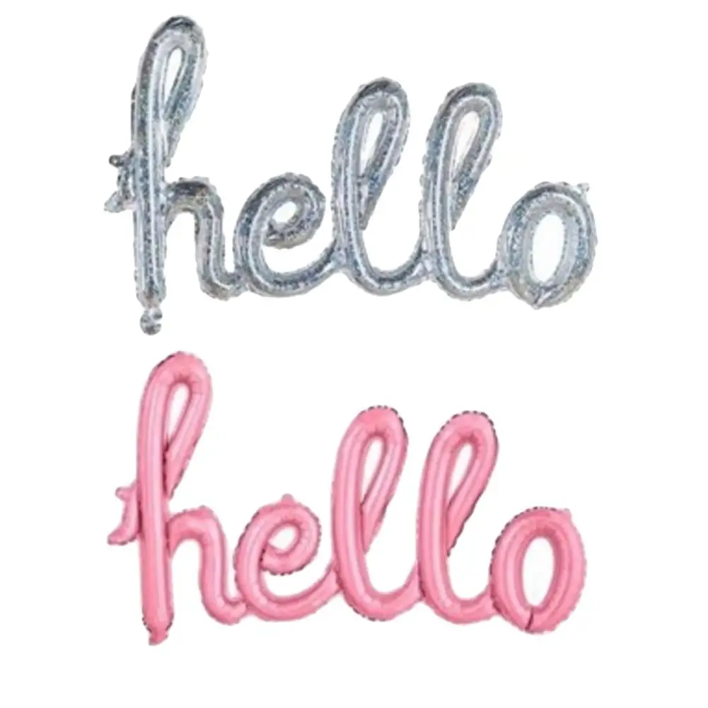 Сиамские буквы розовый инфракрасный серебристый воздушный шар Helloparty