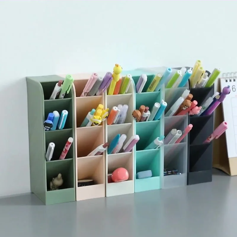 Kawaii Large Capacity Desk Pen Holder Pencil Makeup Storage Box Desktop Organizer Stand Case School Office Stationery