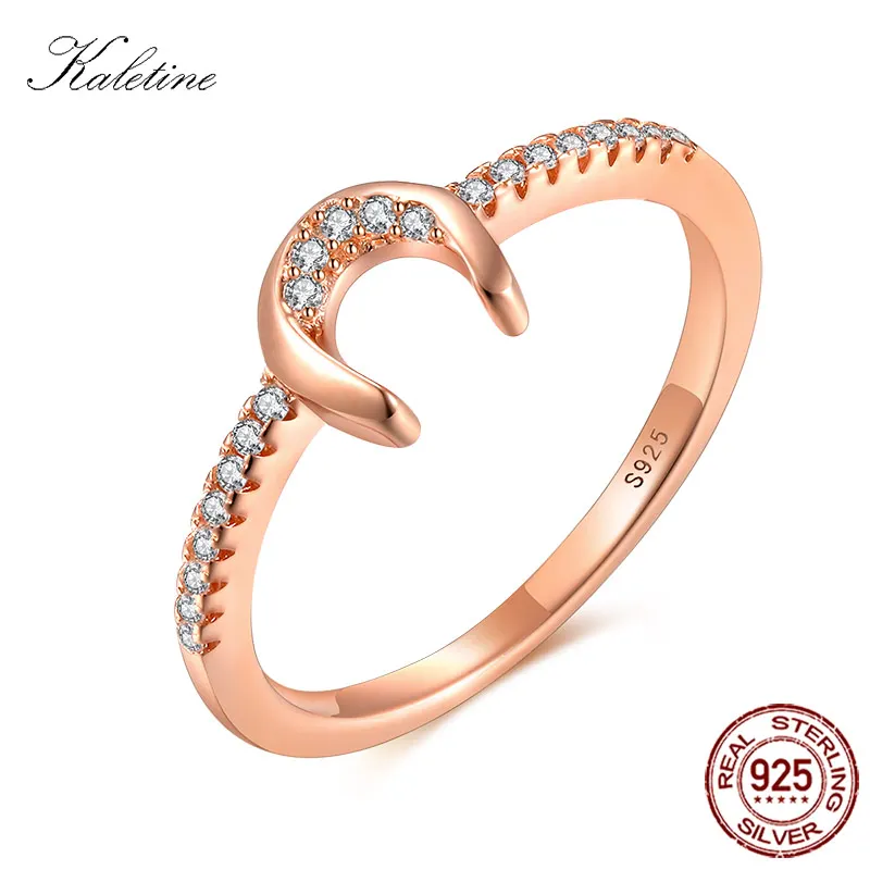 RSZY1067 Мода 925 стерлингового серебра 100% Серебро розового золота тон Bling CZ Подкова U