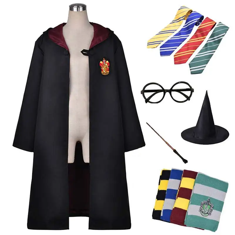 Костюм для косплея костюмы робы Поттера плащ-накидка с галстуком шарф Ravenclaw/Gryffindor/Hufflepuff/Slytherin детский подарок на день рождения