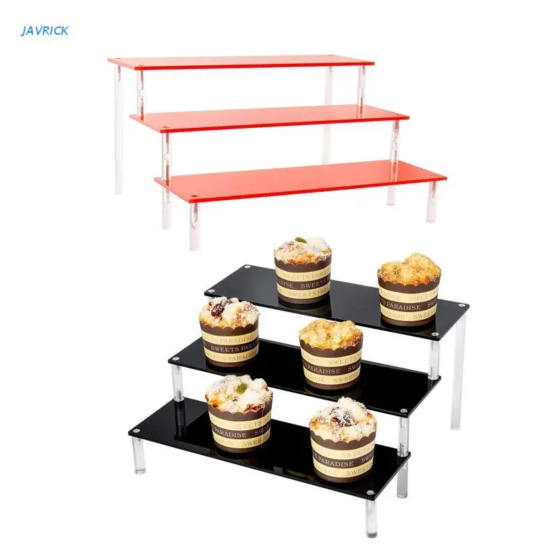 

3 Tier Acrylic Display Stand Collection Organizer Shelf Cupcake Desserts Holder Organizer Cosmetic Items Display Risers X7XB