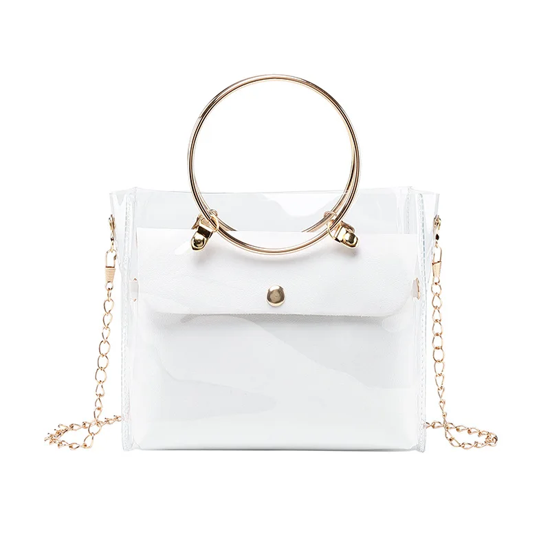 

Женские сумки, кошельки, корейская женская сумка через плечо, лоскут, ПВХ, прекрасные металлические кольца, дизайнерские сумки, эстетически...