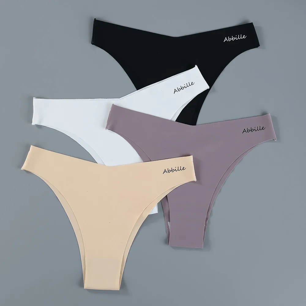 

3PCS/Set Women Seamless Lingerie Female Thongs Sexy Underwear Woman Invisible Low-Rise Underpant Women's Panties Bikini Briefs