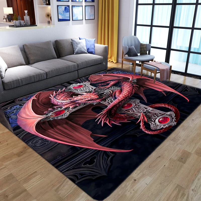 

3D dreamlike dragon Carpets for home Living Room Bedroom decor Kids play washable Floor Mat Child gamer non-slip Area large Rugs