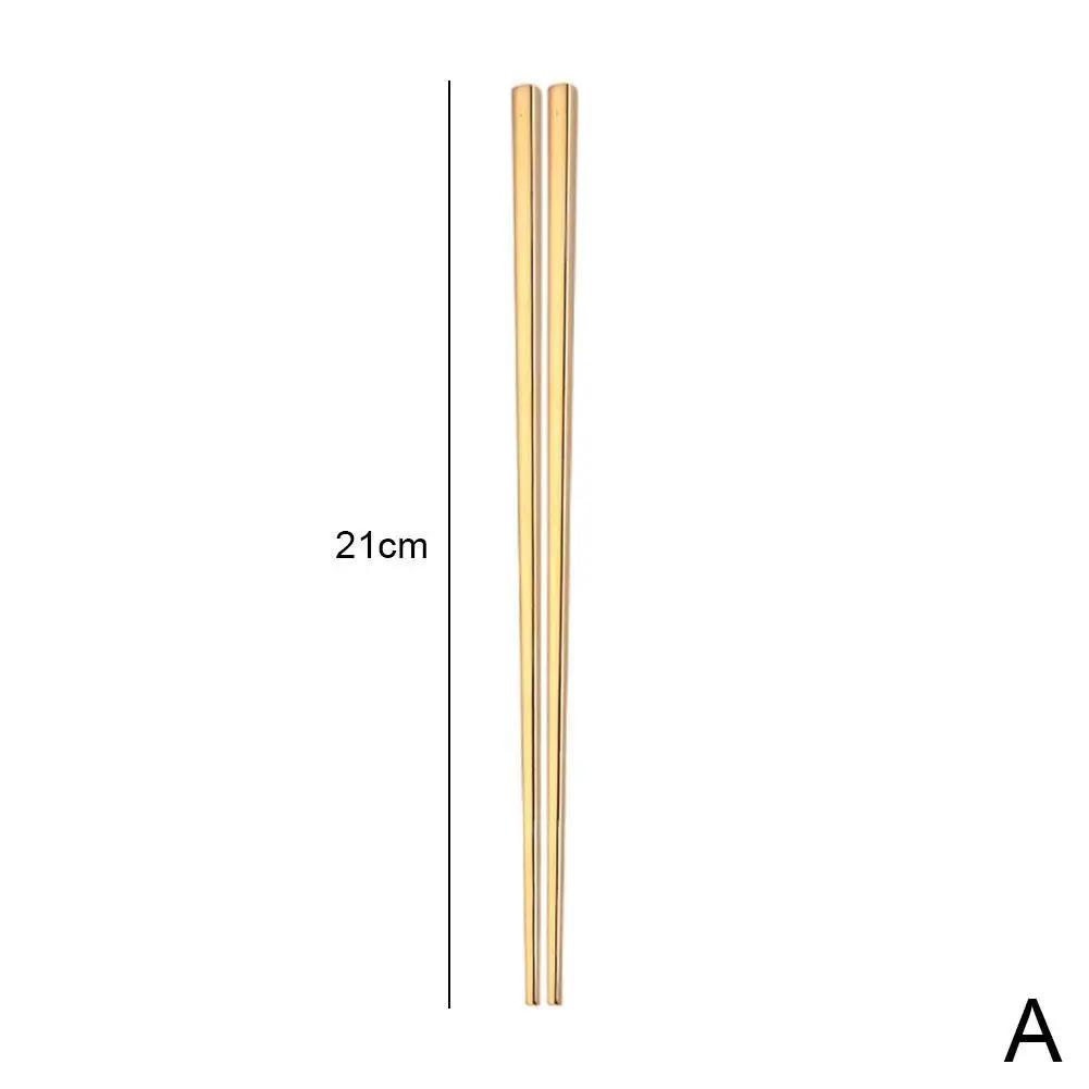 

Chinese Square Metal Chopsticks Non-Slip Steel Chop Sticks Set Reusable Food Sticks Kitchen Sushi Sticks 5 Colors