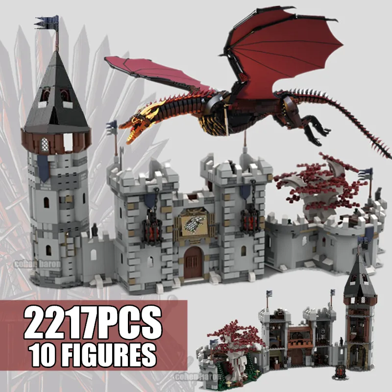 Новый 2217 шт. 10 Цифры американская драма Мощность игра Winterfell замок дракона фигурки