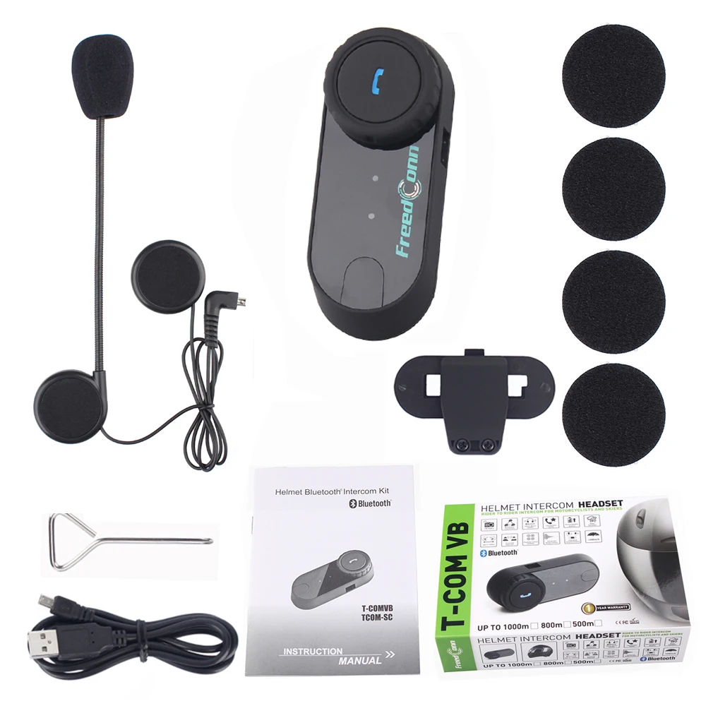 FreedConn бренд T COM VB Bluetooth мотоциклетный шлем гарнитура 800 м мотоциклетная рация Intercom