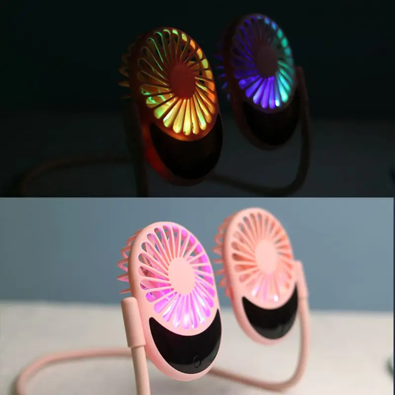 

M5TE USB Rechargeable Portable Fan Mini Handheld Neck Fan Air Conditioner Cooler 3 Speed Adjustable