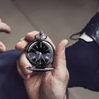 Карманные часы, Простые Романтические кварцевые часы в стиле ретро с двойным дисплеем, винтажные часы с циферблатом и римскими цифрами, часы с подвеской и ожерельем, часы